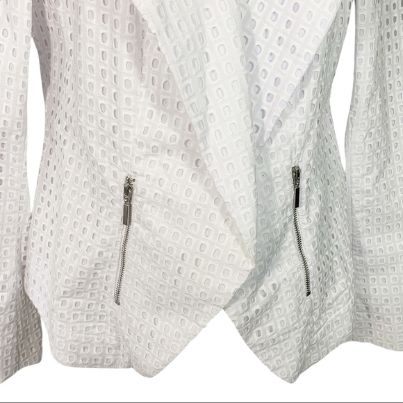 Lane Bryant 100% Cotton White Fitted Blazer - 16 - Picture 4 of 8